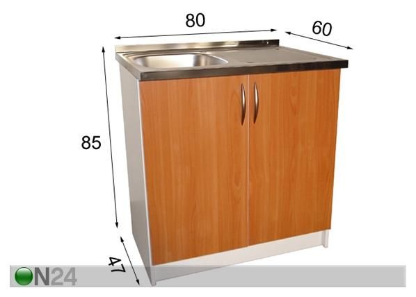 Allaskaappi 80 cm mitat