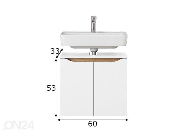 Allaskaappi 857 mitat