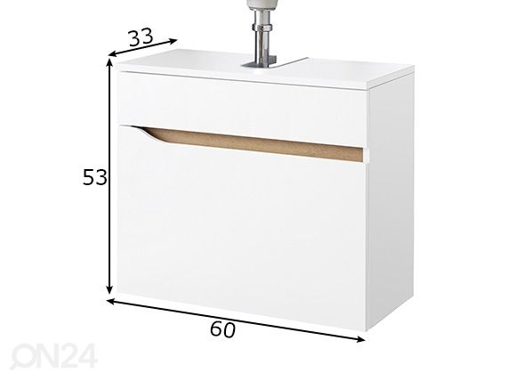 Allaskaappi 857 mitat