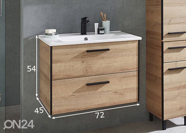 Allaskaappi + pesuallas 395 mitat