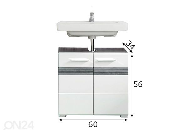 Allaskaappi Set-one mitat
