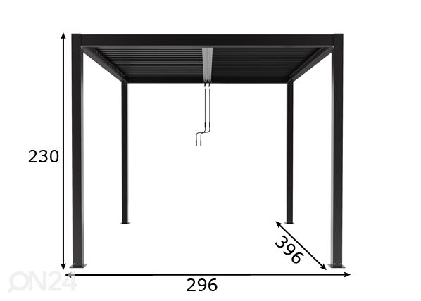 Alumiininen pihakatos Pergola Luxe mitat