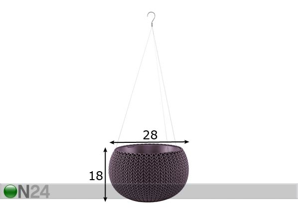 Amppeli Keter Cozies pieni, tummaliila Ø28 x h18 cm mitat