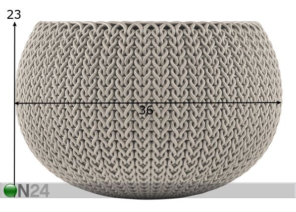 Amppeli KETER COZIES suuri, beige Ø36 x h23 cm mitat