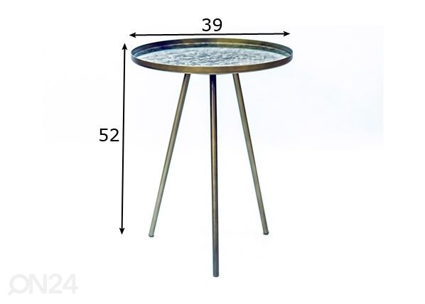 Apupöytä Ø 39 cm mitat