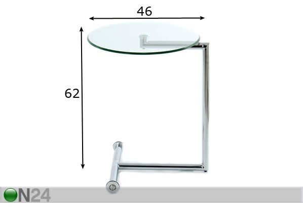 Apupöytä Ø 46 cm mitat