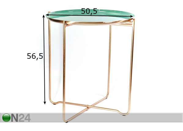 Apupöytä Ø 50,5 cm mitat