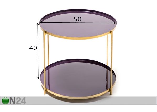Apupöytä Ø 50 cm mitat