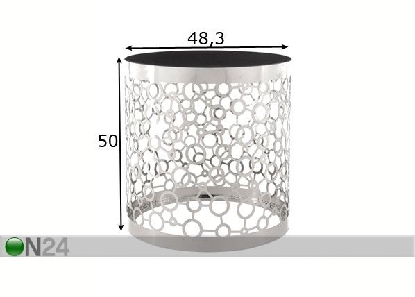 Apupöytä Ø48,3 cm mitat