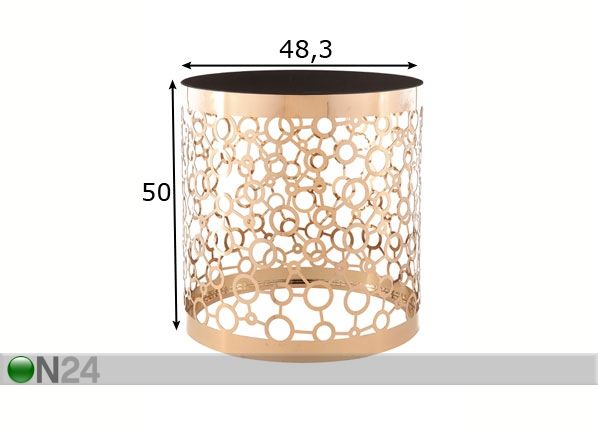 Apupöytä Ø48,3 cm mitat