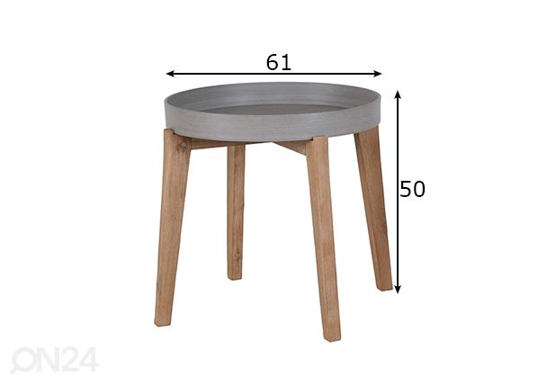 Apupöytä SANDSTONE Ø 61 cm mitat