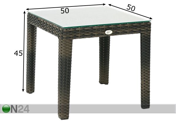 Apupöytä Wicker mitat