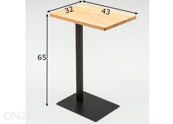Apupöytä Wood, tammi/musta mitat