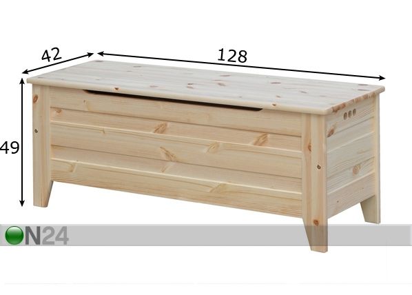 Arkku 128 cm mitat