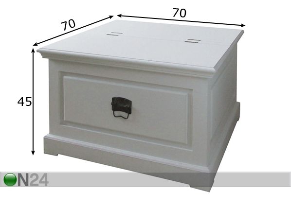 Arkkusohvapöytä SNOW-67 mitat