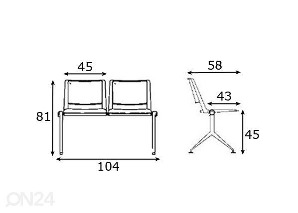 Asiakaspalvelu Benches Rave, alumiini mitat
