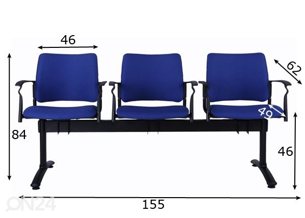 Asiakaspenkki Rocky Benches mitat