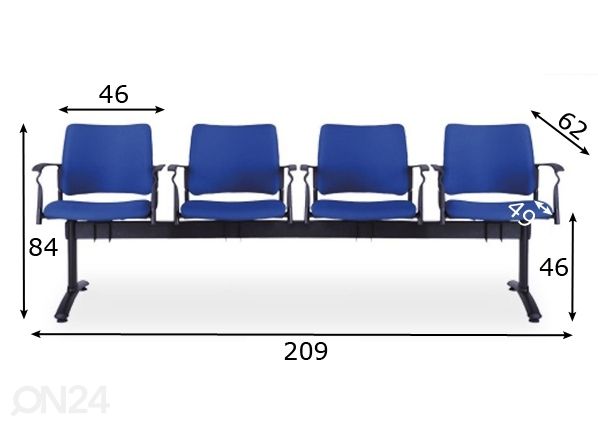 Asiakaspenkki Rocky Benches mitat