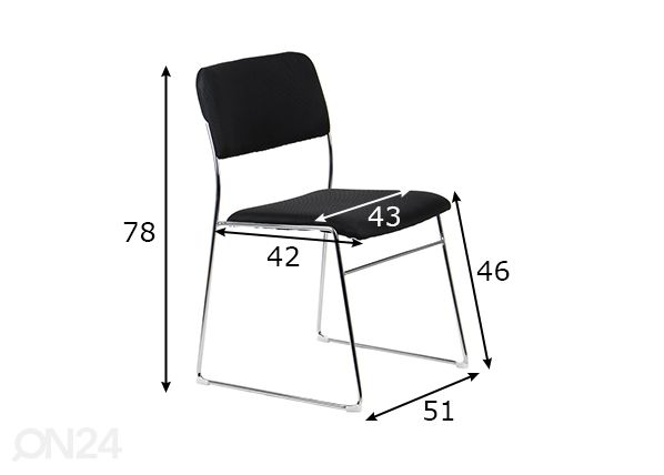 Asiakastuoli 4 kpl, musta mitat