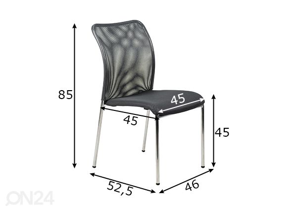 Asiakastuoli 7 kpl, grafiitti mitat
