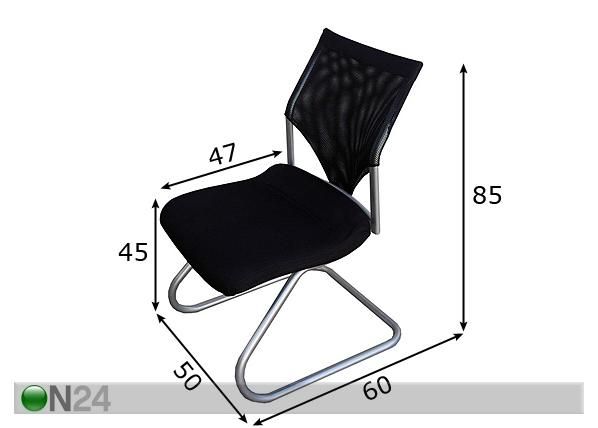 Asiakastuoli EVITA 161L mitat