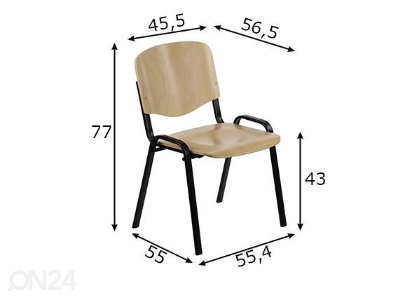 Asiakastuolit 2 kpl, pyökki mitat