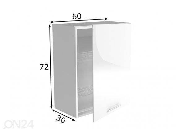 Astiankuivauskaappi 60 cm mitat