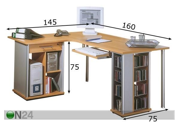 ATK-kulmapöytä 5409 mitat