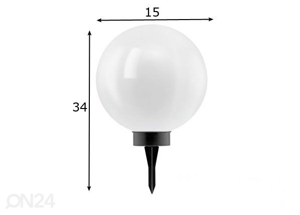 Aurinkokenno pihavalaisin Ø15 cm mitat
