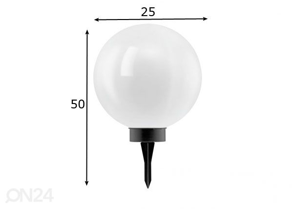 Aurinkokennovalaisin Ø25 cm mitat