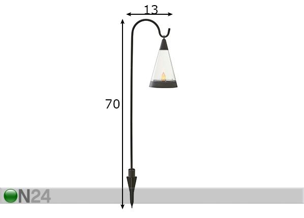 Aurinkokennovalaisin mitat