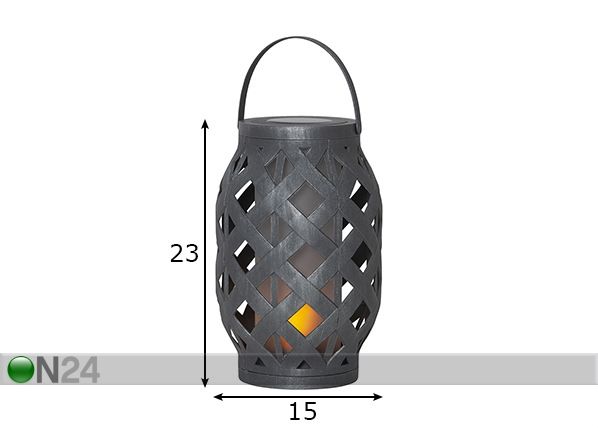 Aurinkokennovalaisin Flame mitat