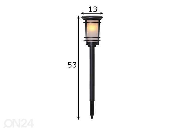 Aurinkokennovalaisin Flame mitat