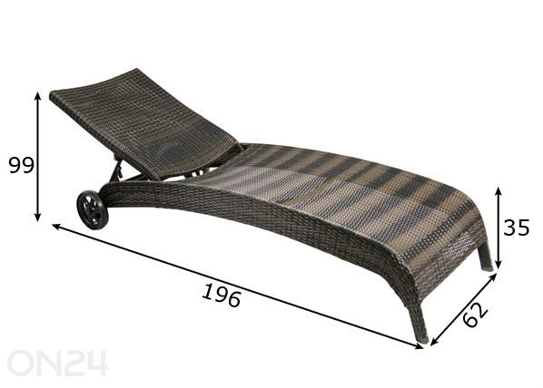 Aurinkotuoli Wicker mitat