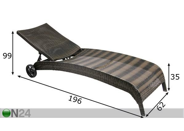 Aurinkotuoli WICKER mitat