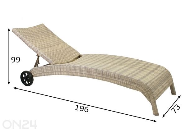 Aurinkotuoli Wicker mitat