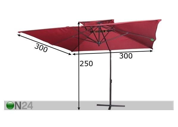 Aurinkovarjo BANANA 3x3 m mitat