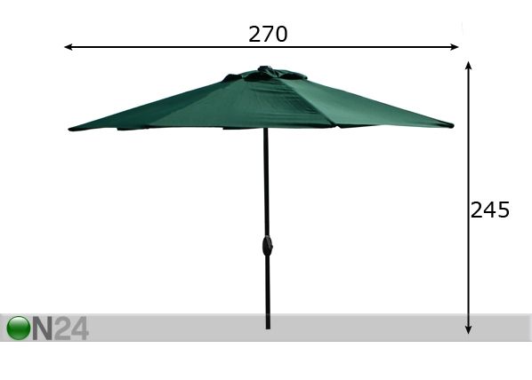 Aurinkovarjo PUSH-UP mitat