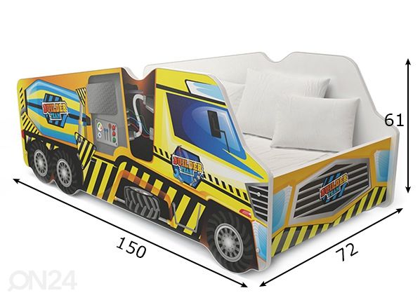 Autosänky + patja 70x140 cm mitat