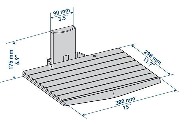AV-hylly MELICONI SlimStyle mitat
