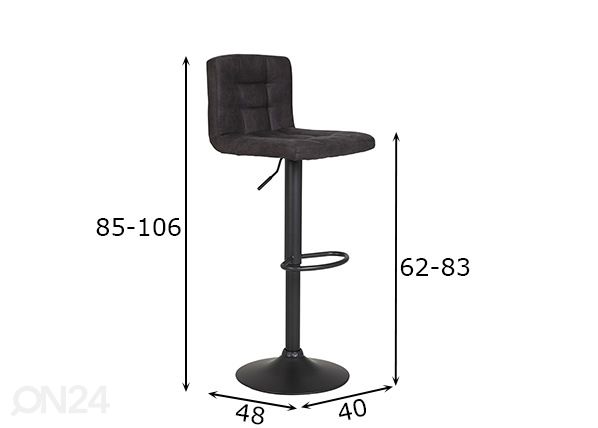 Baarijakkara Amanda I 2 kpl, vintage antrasiitti mitat