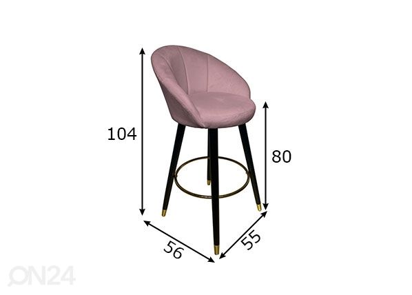 Baarijakkara Glam, vaaleanpunainen/ musta/ kullanvärinen mitat