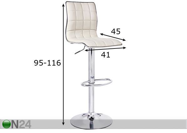 Baarijakkarat COCTAIL, valkoinen 2 kpl mitat