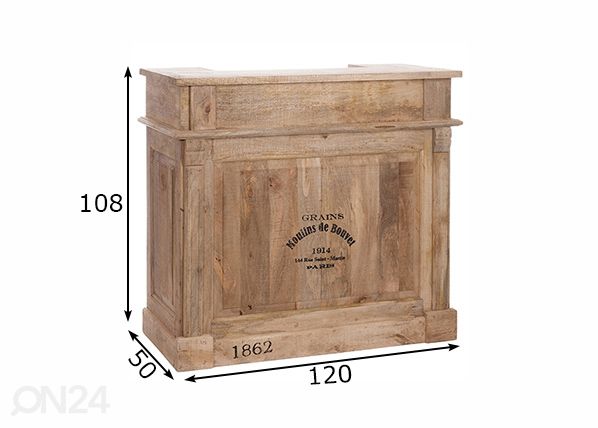 Baarikaappi / lipasto Box 120 cm mitat