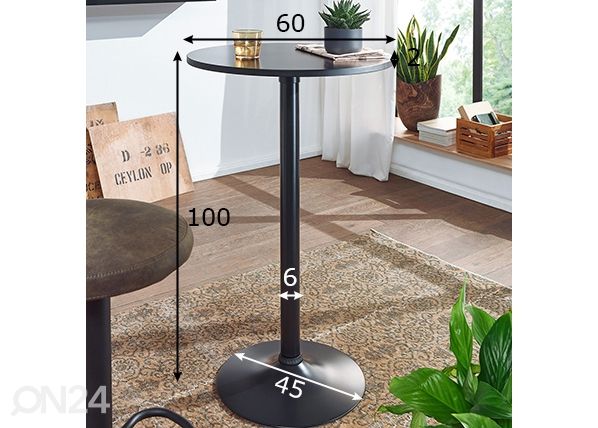 Baaripöytä Ø 60 cm mitat