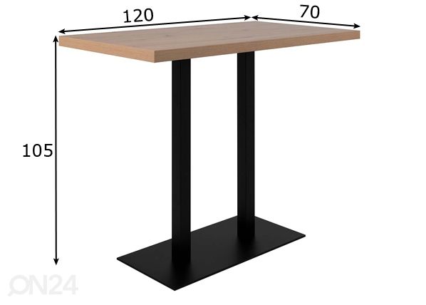 Baaripöytä mitat