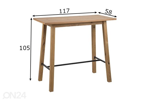 Baaripöytä Fally mitat