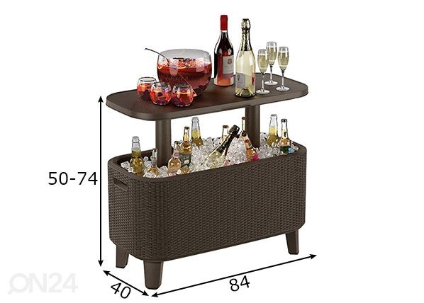 Baaripöytä ulkokäyttöön Keter Bevy Bar, ruskea mitat