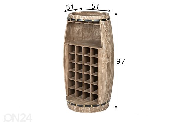 Baaripöytä / viinipulloteline Bodega mitat