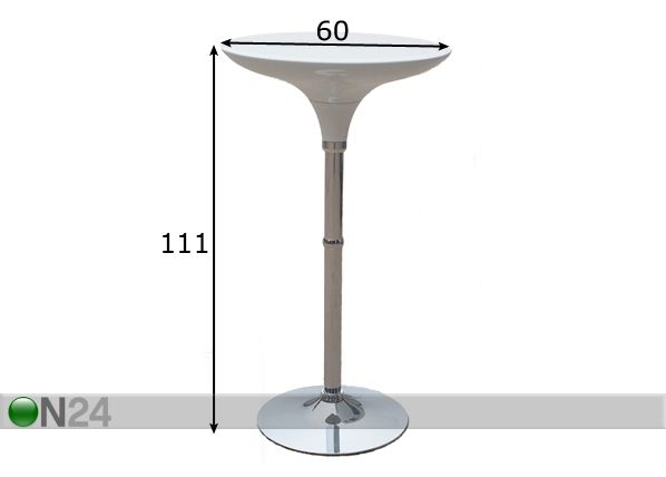 Baaripöytä ZITE Ø 60 cm mitat